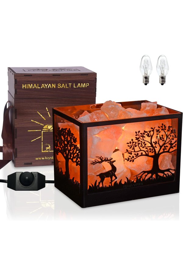 Himalayan Salt Lamp in Metal Basket with Dimmer (4–5 kg)