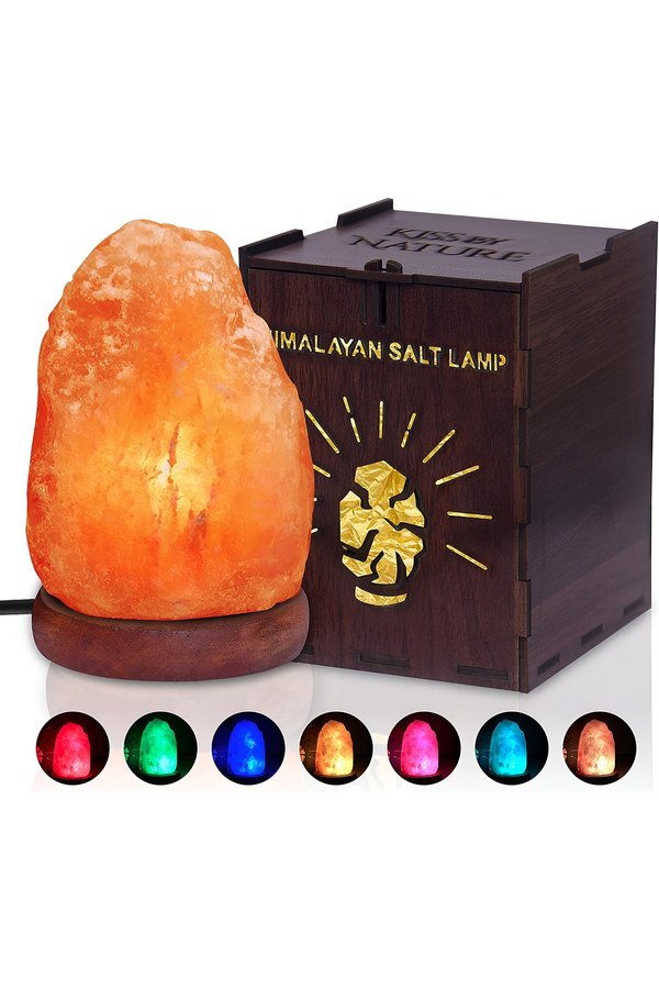 Mini Himalayan Salt Lamp, USB with 7 Colour-Changing LED
