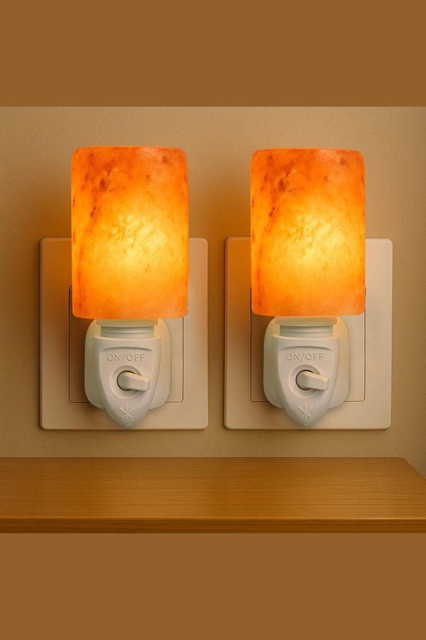 Himalayan Salt Plug-in Night Lights, Cylinder, Pack of 2