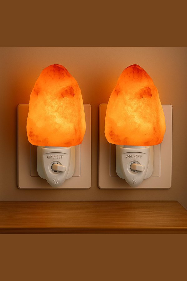 Himalayan Salt Plug-in Night Lights, Natural Shape, Pack of 2